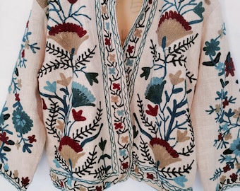 Handmade Suzani Embroidered Jacket, TNT Fabric Coat