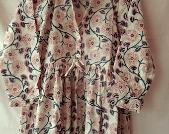 Hand Print Dress,Handblock Cotton Dress,Indian Print Dress,Cotton Block Dresss,Block Print Dress,Long Dresses, Gift For Him,Pocket Dress