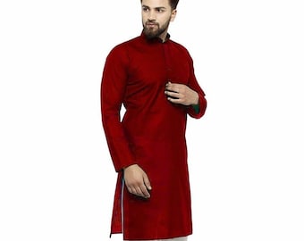 Handmade Cotton Kurta Men: Indian Boho Tunic Shirt Delivered Duty Paid This Item In USA