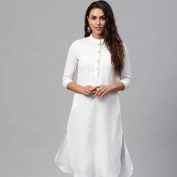 women's Kurti top tunics handmade solid top designer kurti kurta birthday gift for her wedding top tunics