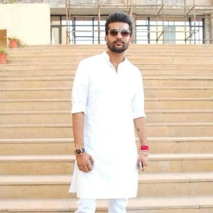Men&#39;s Indian Cotton Kurta: Traditional Handmade Ethnic Shirt