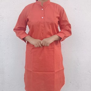 Cotton kurti gift for her women&#39;s Kurti top tunics handmade solid top designer kurti kurta birthday wedding top tunics