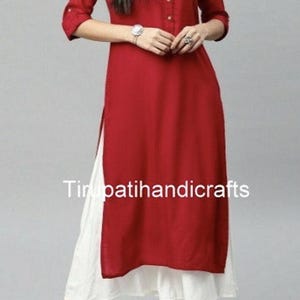 women's Kurti top tunics Kanti gol gala handmade solid top designer kurti kurta birthday gift for her wedding top tunics