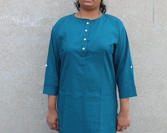 Handmade cotton kurti womens cotton kurti indian designer kurti summer cotton kurti indian top tunic ethnic dress traditional cotton womens
