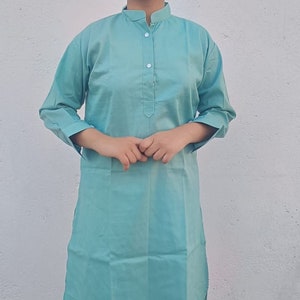 women&#39;s Kurti indian cotton summer dress top tunics handmade solid top designer kurti kurta birthday gift for her