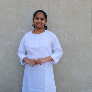 White women&#39;s cotton kurti handmade tunics, Gift for her solid summer cotton tunic gift for family