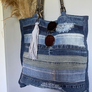 Exclusive Recycled Denim Tote Bag Tote Bag Denim Tote Jeans - Etsy