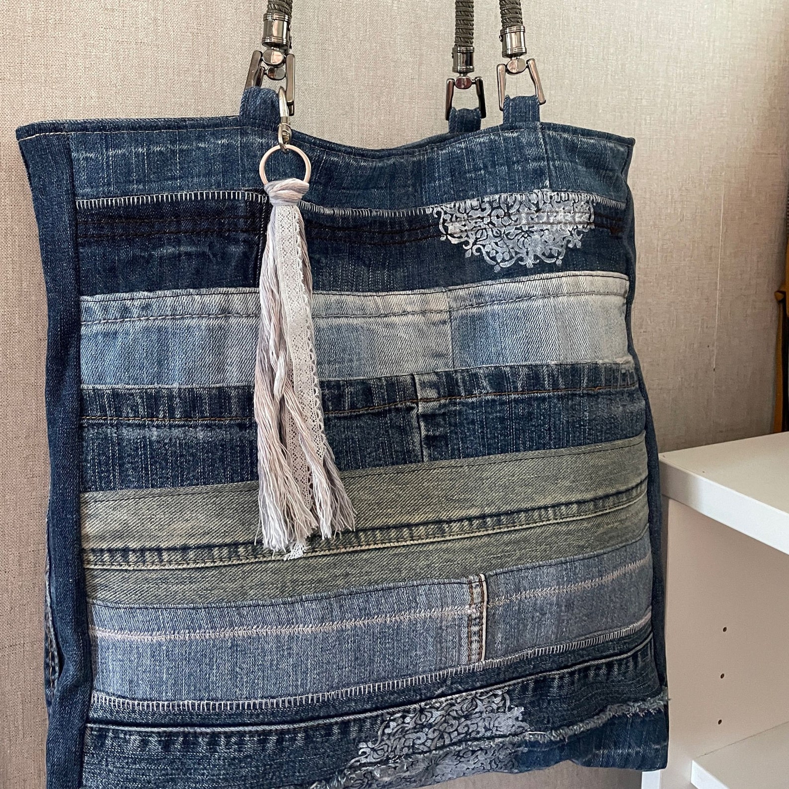 Exclusive Recycled Denim Tote Bag Tote Bag Denim Tote Jeans - Etsy