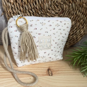 Borsa cosmetica piccola, borsa da toilette, custodia a fondo piatto, inserto per borsa per borse, borsa per il trucco con cerniera