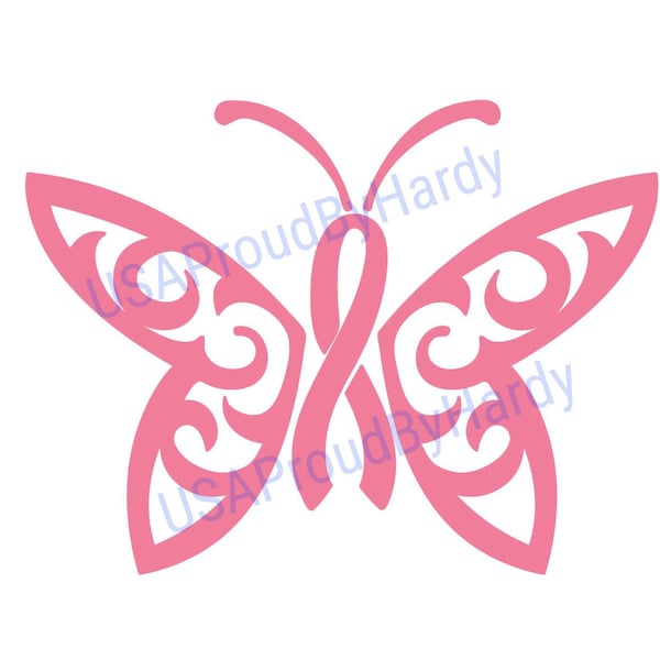 Cancer Awareness Ribbon Butterfly - SVG Digital File - Digital File - Digital Download -Perfect for Cricut -Great for a car decal or T-Shirt