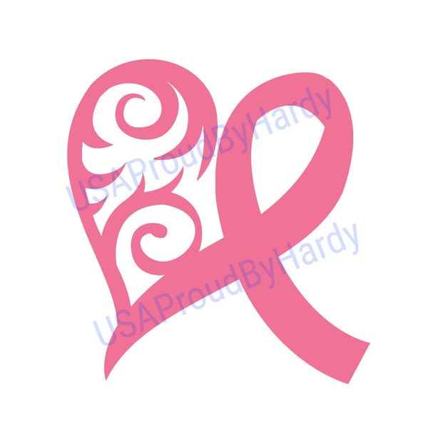 Cancer Awareness Ribbon With Filigree -Use for any color- SVG Digital File - Digital File - Digital Download - Perfect for Cricut