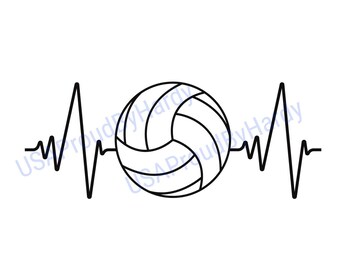 Volleyball Heartbeat - Volleyball Is Life - SVG Digital File - Digital File - Digital Download - Perfect for Cricut - Great for a car decal