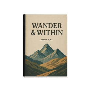 Nature-Inspired Hardcover Journal - Wander & Within, Travel Diary, Writing Notebook, Outdoor Adventures, Gift for Explorers