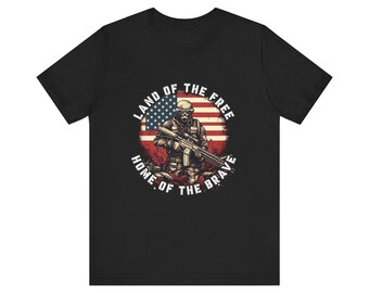 USA Land Of The Free Because Of The Brave - Unisex Short Sleeve T-Shirt