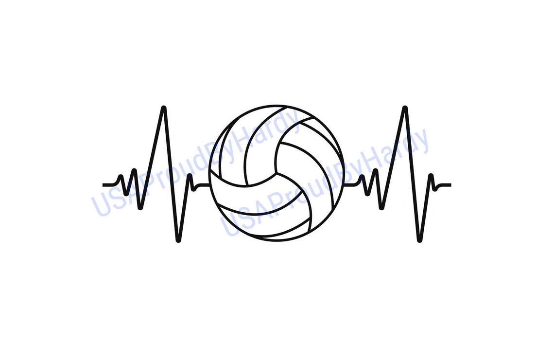 Volleyball Heartbeat Volleyball is Life SVG Digital File Etsy