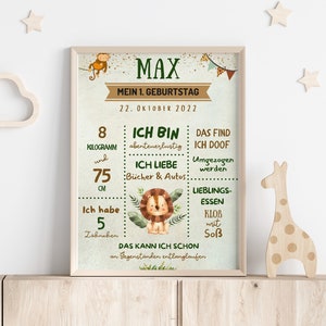 Personalisierte Geburtstafel, Meilensteintafel, 1,2,3 Geburtstag, Geburtsposter, Boho, Geschenk Taufe, Geburtsdaten