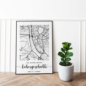 Geschenk für Sie/Ihn zum Valentinstag, City Poster, Lieblingsstadt, Lieblingsort, Wo alles begann