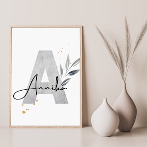 Personalisierbares Namensposter, Geburtsposter, Buchstaben Poster,  Geschenk zur Geburt, Geburstag, Taufe, Kommunion, Babyparty