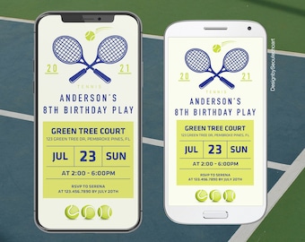 Tennis Invites Etsy