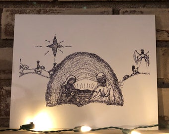 Impresión de natividad 8x10