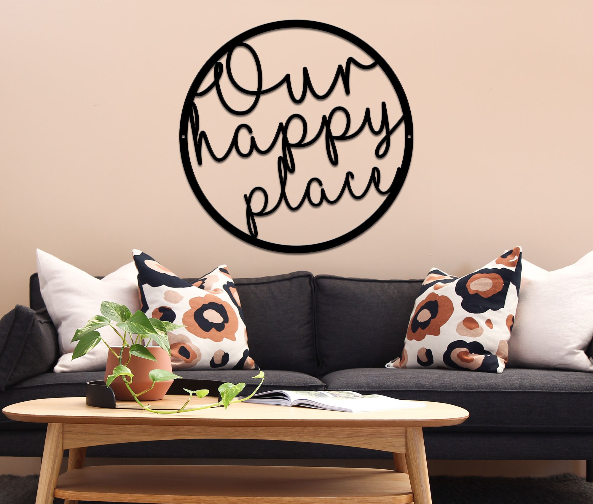 Our Happy Place Metal Wall Sign Metal Wall Sign for Home Etsy