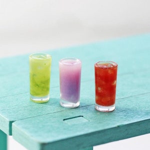 Miniature Fruit Drink,Dollhouse Juice,Dollhouse Simulation Drink,Miniature Kitchen Accessories,Dollhouse Summer Drink