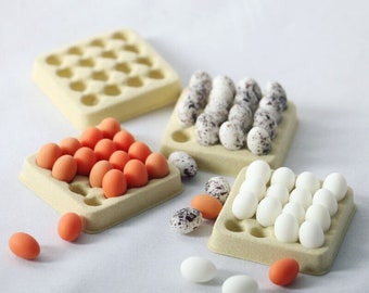 Miniature Eggs, Miniature Eggs in Tray, Miniature Kitchen Food, Dollhouse Mini Egg,Dollhouse Egg, Kitchen Food Set