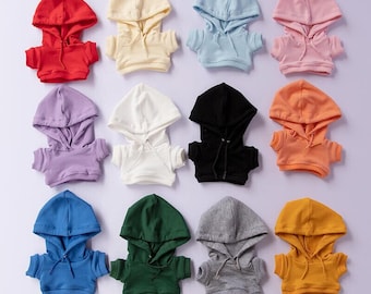 Sweat à capuche pour poupée en coton 10/15/20 CM, hauts de poupée colorés, vêtements pour poupée en coton, sweat à capuche pour poupée