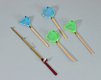 Dolls House Fishing Rod Miniature - 1:12 Scale Green Accessory For Beach, Lake Or Garden Shed - View #4