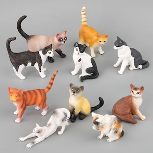Miniature Cat Statue, Miniature Cat Figurines, Miniature Cat Dollhouse, Miniature Animal Figurines