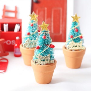 Dollhouse Christmas Tree,Diy Dolls House Christmas Decorations Accessories,Dollhouse Home Living Scene Decor
