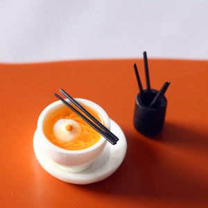 Miniature Ramen, Dollhouse Food Ramen With Egg Model, Miniature Food For Dollhouse, Miniature Kitchen Accessory