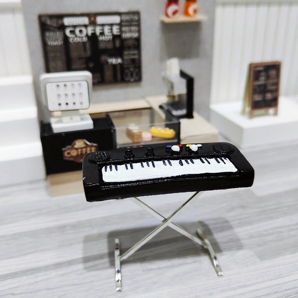 Miniature Keyboard, Mini Piano Model, Simulation Furniture Musical Instrument Adornment,Dollhouse Accessory