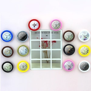 Miniature Clock,Miniature Wall Clock,Dollhouse Clock,Mini Round Wall Clock,Dollhouse Accessory,Miniature Decoration