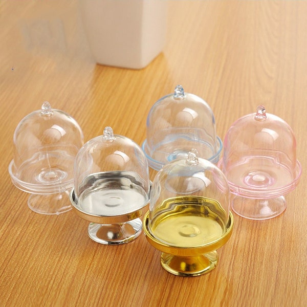 3PCS Dollhouse Cake Stand, Miniature Dessert  Stand, Transparent Miniature Food Stand, Dollhouse Miniature Cake Sweets Display Stand