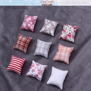 5PCS Dollhouse Pillow,Cute Flower Pillow Cushions For Doll House, Dollhouse Home Decor