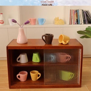 6PCS/SET Miniature Cups,Colorful Dollhouse Mini Mug Cup,Doll House Kitchen Toys Accessories