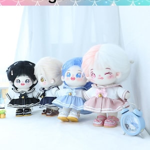 20cm Doll JK Uniform,Doll Clothes Sailor Collar Suit, Cotton Doll Pleated Skirt,20cm Doll Clothes