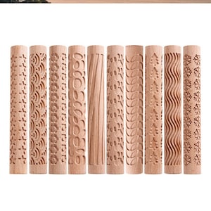 Wooden Texture Rolling Pin, Pottery Rolling Pin, Polymer Clay Roller Texture, Clay Tool Wood