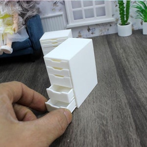 Dollhouse Miniature Plastic Storage Cabinet: Toy Shelf