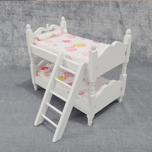Dollhouse Bunkbed, Miniature Bunk Bed, Dollhouse Miniature Bed, Dollhouse Bedroom Furniture