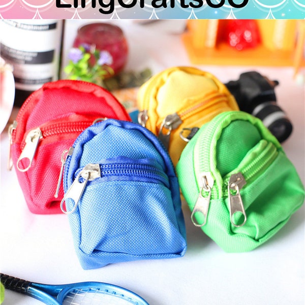Miniature Backpack Doll Size,Mini Zipper Backpack,Cute Travel Backpacks,Kids Gifts,Doll Accessories
