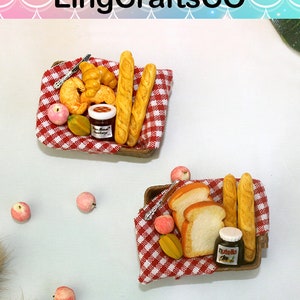1pc Dollhouse Bread, 1/12 Scale Dollhouse Food,  Dollhouse Food Bread Cooking Board, Dollhouse Basket,Resin Bread Cooking Board