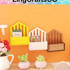 Miniature Storage Shelf, Mini Flower Basket, Miniature Book Display,House Shape Storage Basket,Furniture Toys