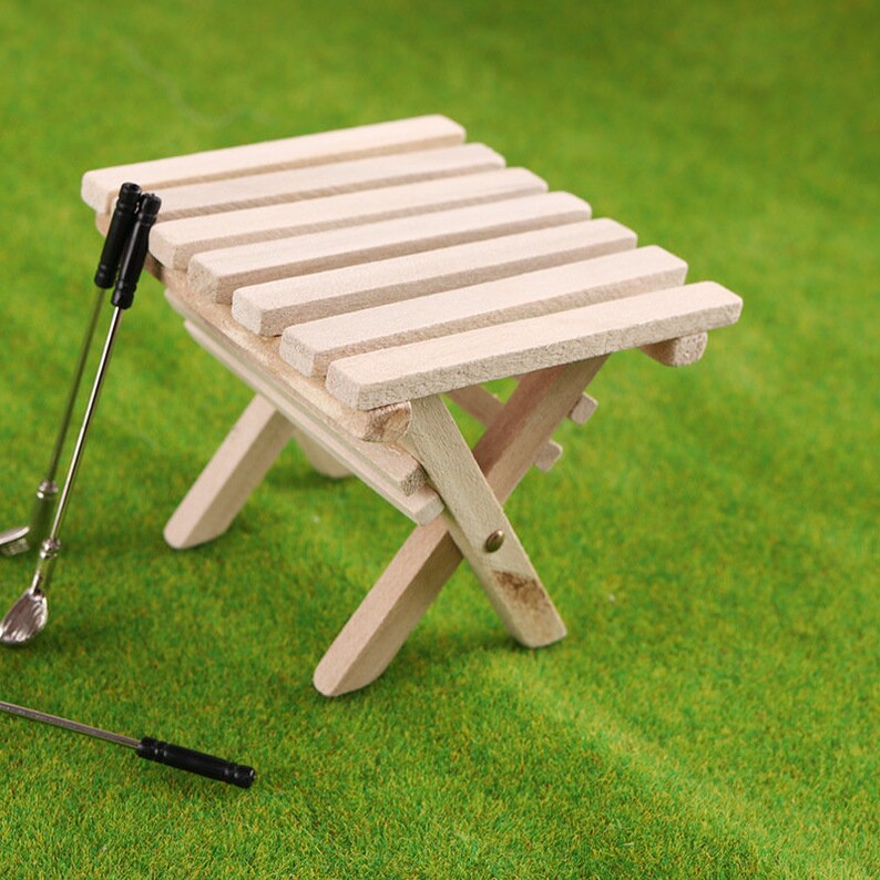 1PC 1:12 DIY Beach Folding Table For Kids Toys,For Mini Doll House Miniature Furniture Miniatures Dollhouse Toys Gifts For Children image 3