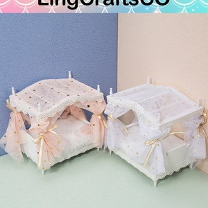Dollhouse Bed,Miniature Bedroom Furniture,Dollhouse Wooden Bedroom Furniture,Kawaii Bed,Dollhouse Chair,Dollhouse Accessory
