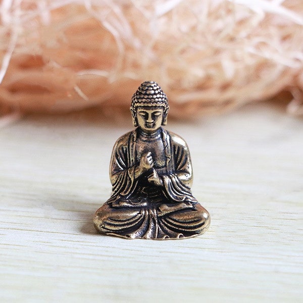 1PC Pure Brass Miniature Shakyamuni Buddha Decoration Home Decor Miniature Figurine New