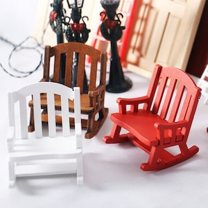 1PC 1:12 Wooden Mini Dollhouse Chair Model Toy DIY Miniature Accessories For Dolls House Accessories Decor Pretend Play Toy Kids Gift