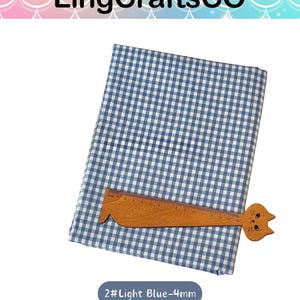 Tela de algodón a cuadros azules cortada a medida, tela a cuadros retro para confección de ropa, manteles y tapicería. imagen 6