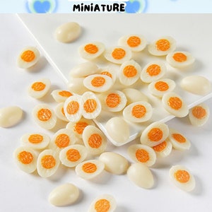 5PCS Miniature Eggs,Dollhouse Half Egg,Miniature Kitchen Food,Dollhouse Mini Egg,Dollhouse Egg,Kitchen Food Set